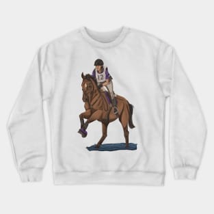 Purple and Bay horse Cross Country XC Smile Crewneck Sweatshirt